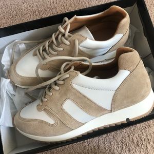 ABLE Blake Sneaker, cream and tan, fits like a 6.5, brand new and never worn